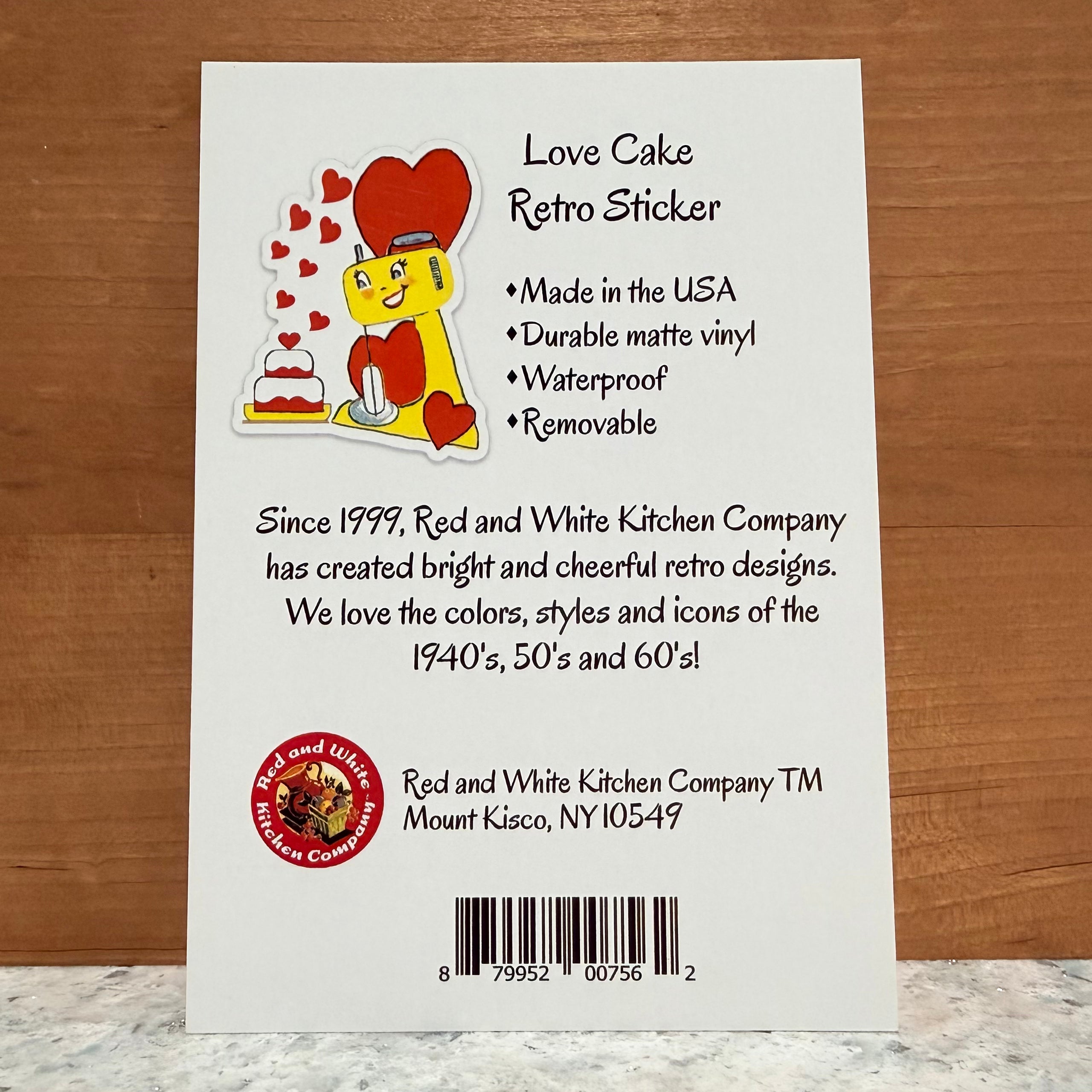 Love Cake Retro Sticker $6