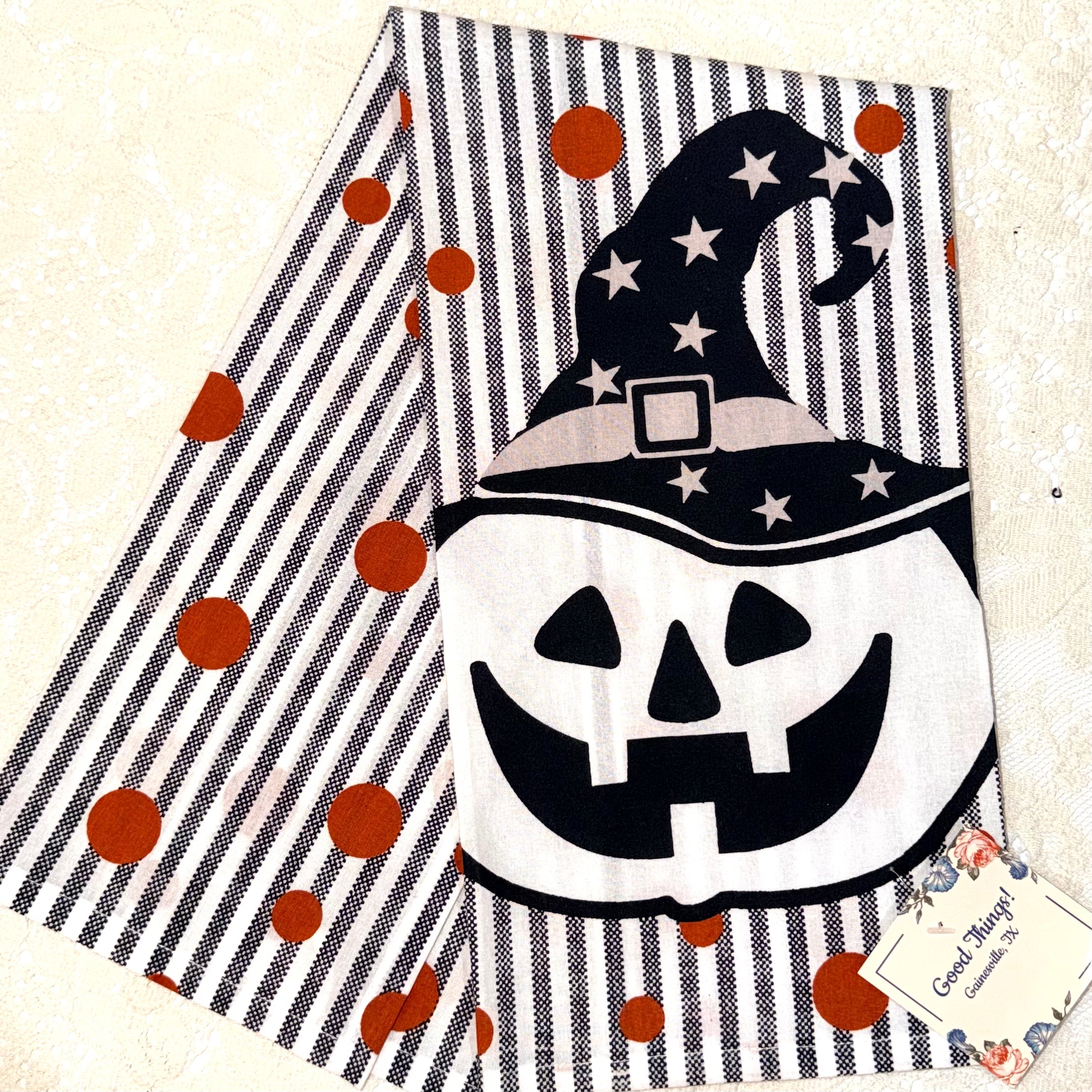 Stripe & Dot Halloween Towel $12