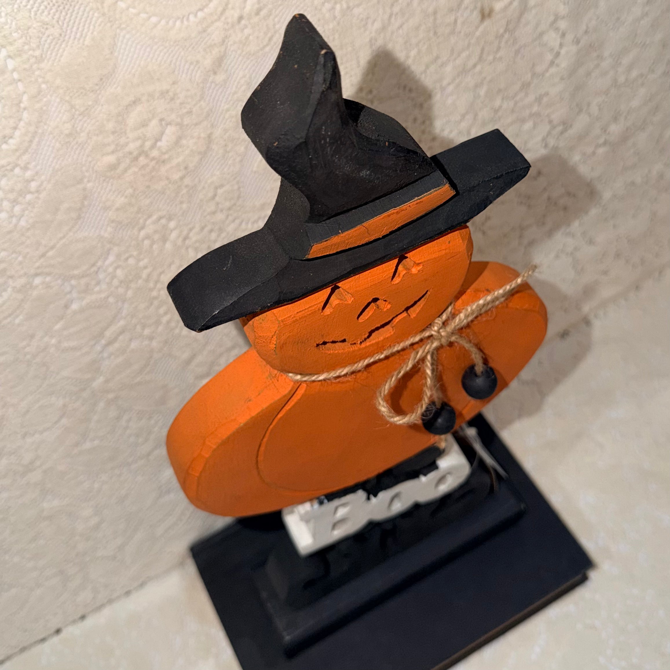 Pumpkin Witch Wood Decor $28