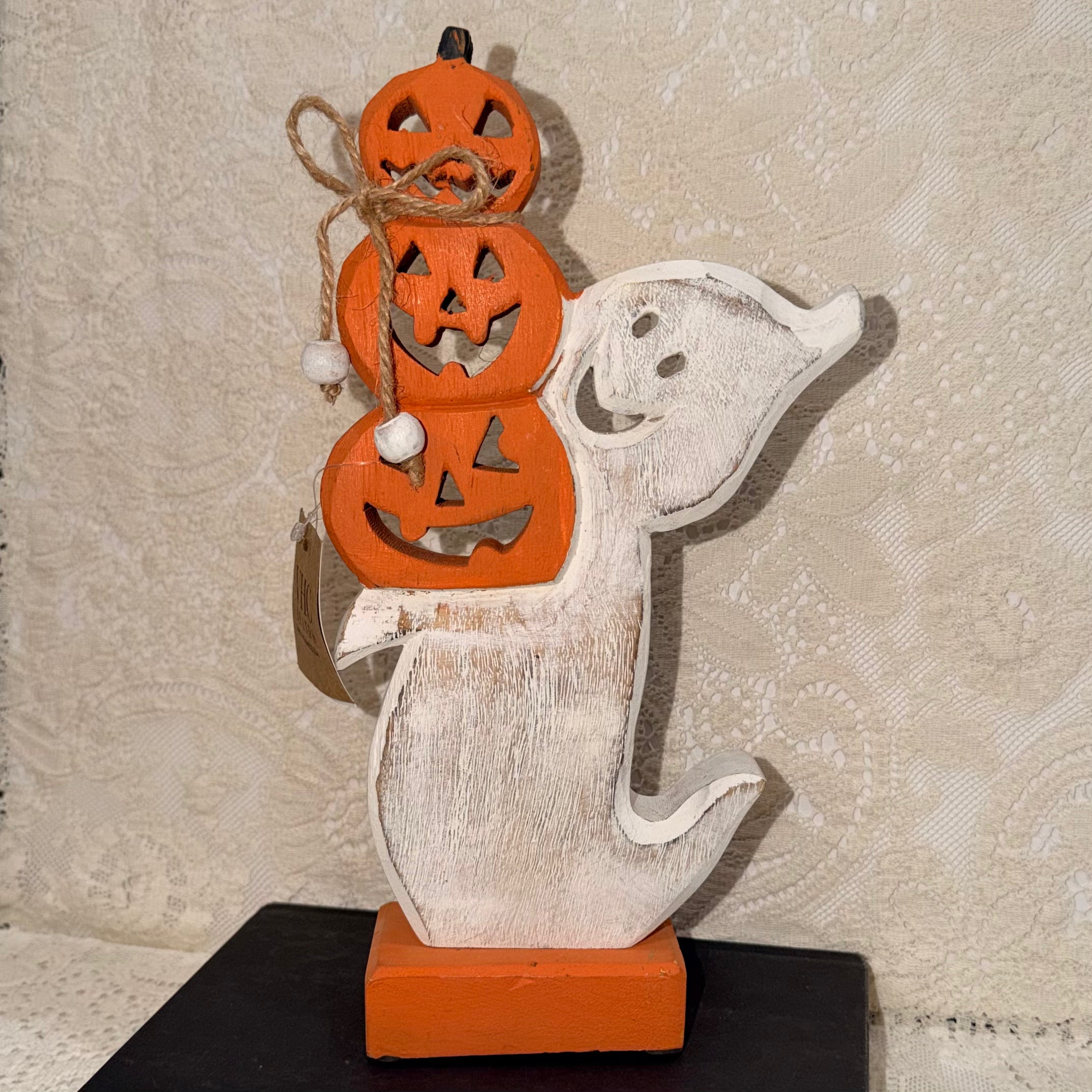 Ghost & Jack-O-Lanterns Wood Decor $25