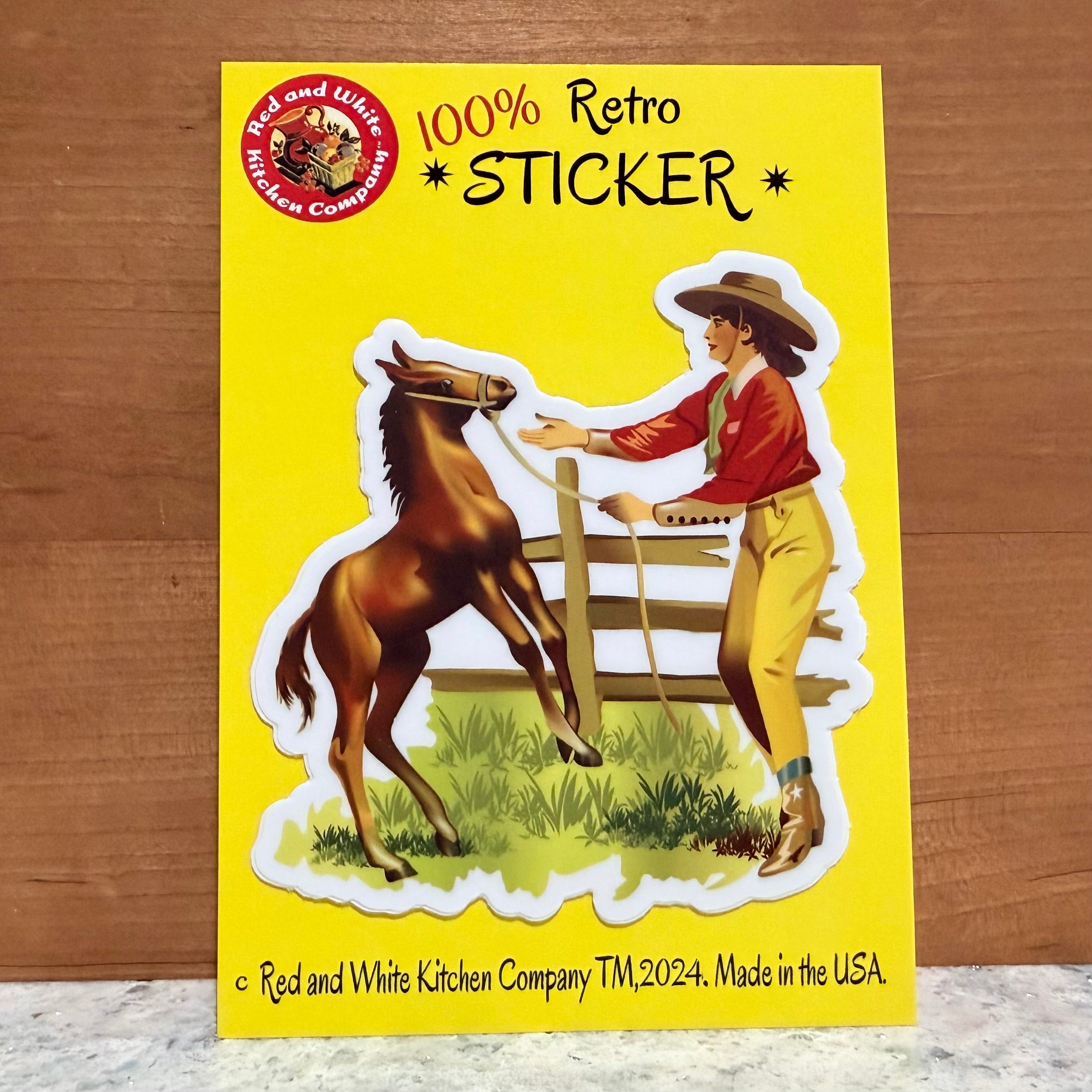 Cowgirl Wrangler Retro Sticker $6