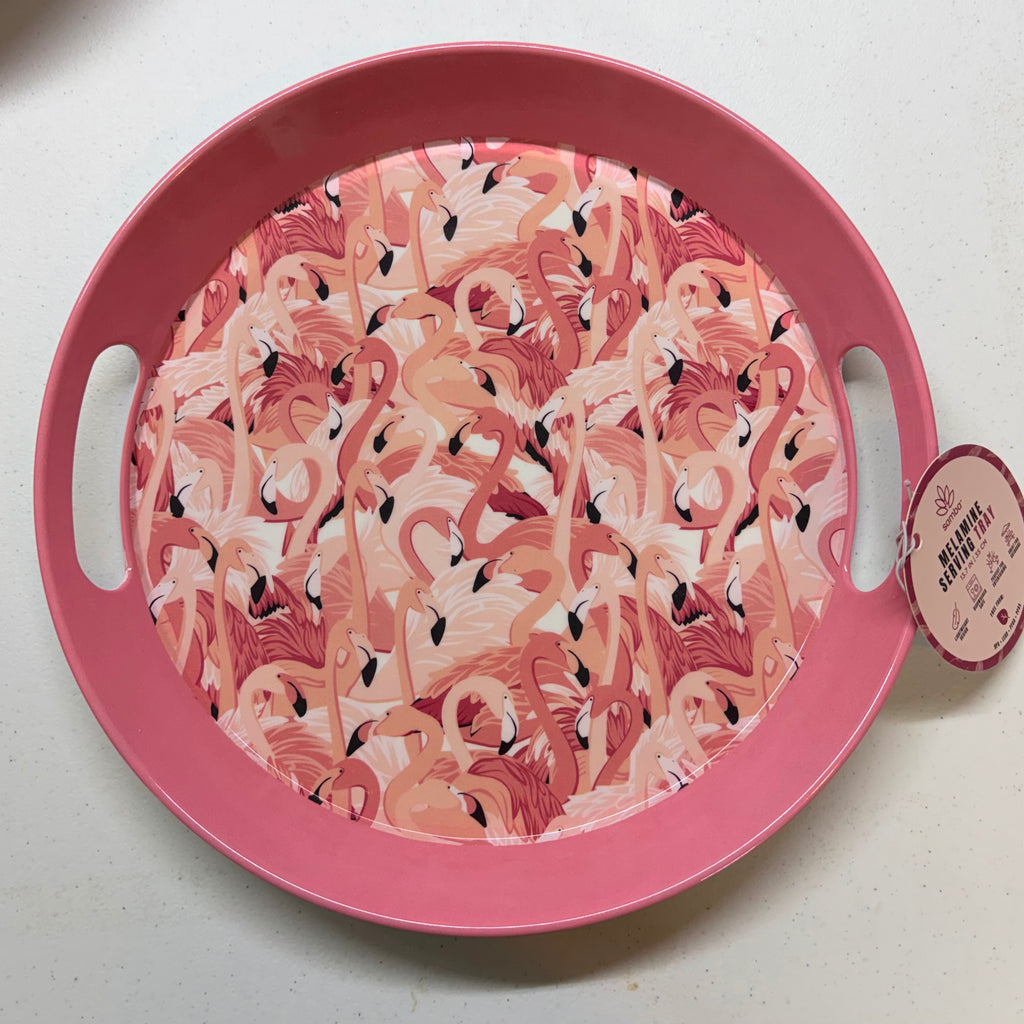 Round Flamingo Tray $30
