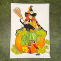 Witch on a Pumpkin Tea Towel $12