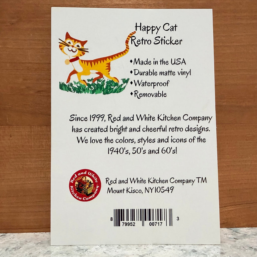 Happy Cat Retro Sticker $6