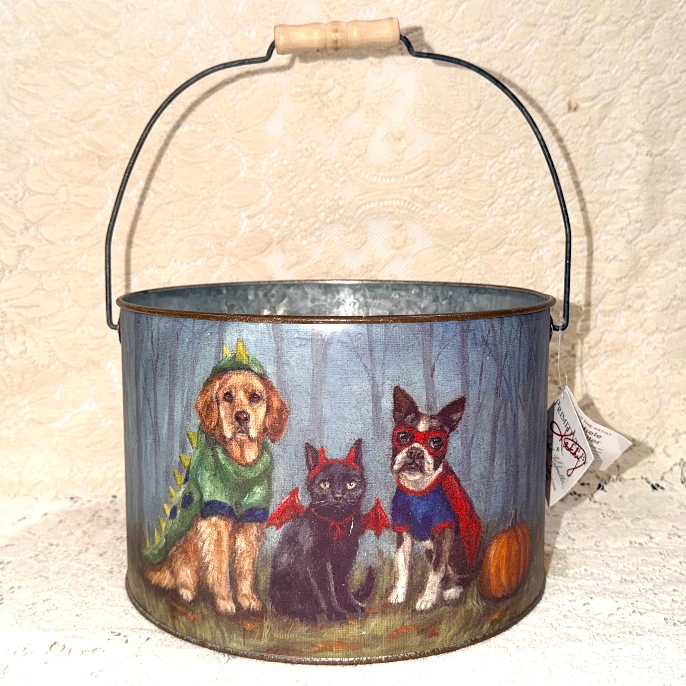 Dog & Cat Halloween Bucket $30