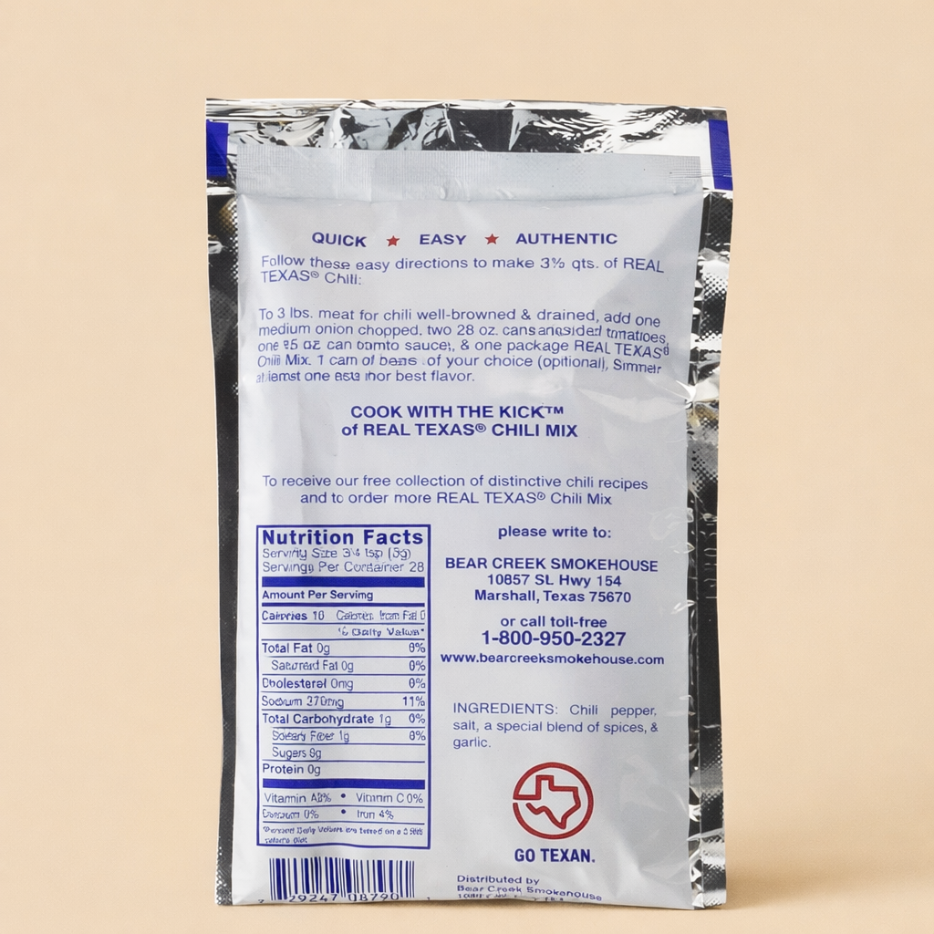Real Texas Chili Seasoning Mix $5