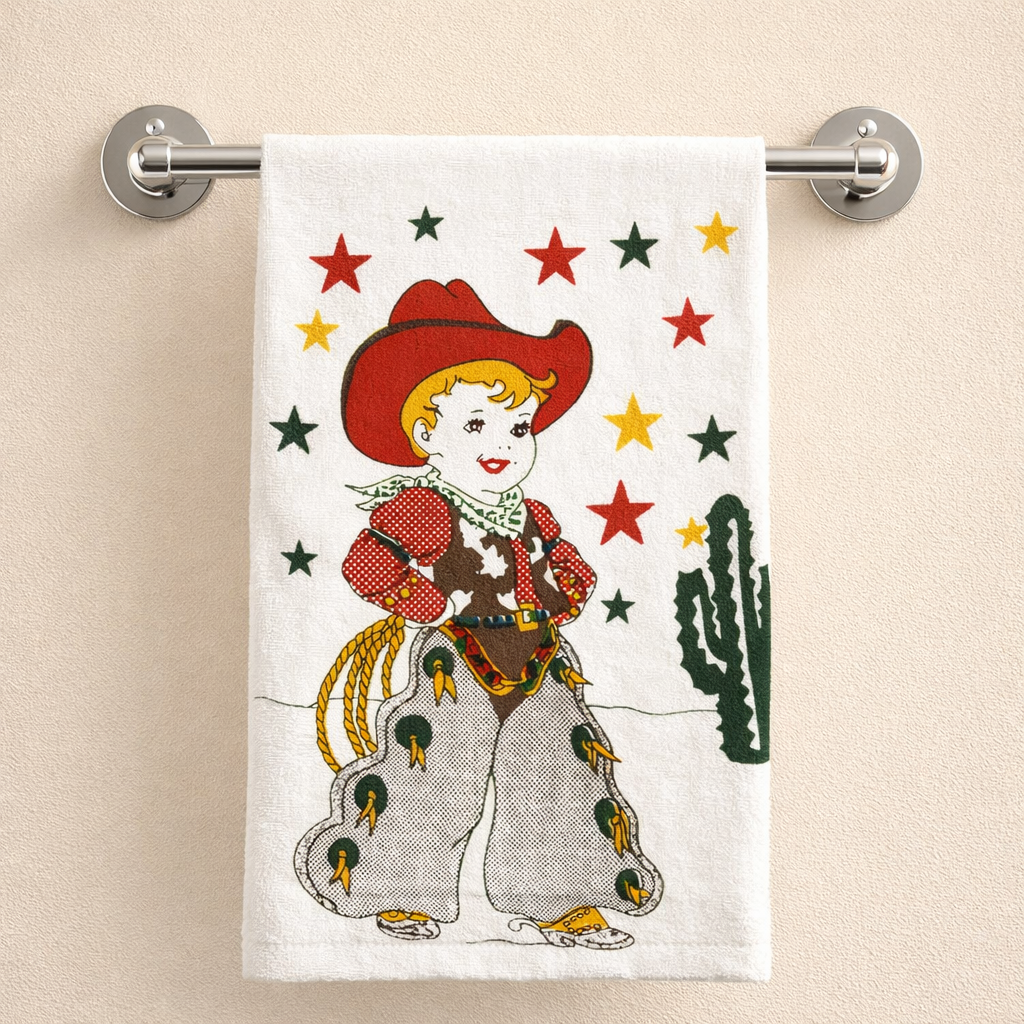 Little Cowboy Retro Kitchen Towel $15