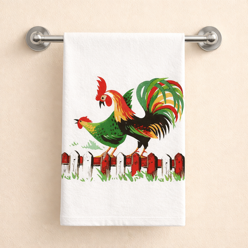 Henpecked Retro Kitchen Towel $15