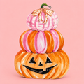 Round Top Pink Pumpkin Stack $52